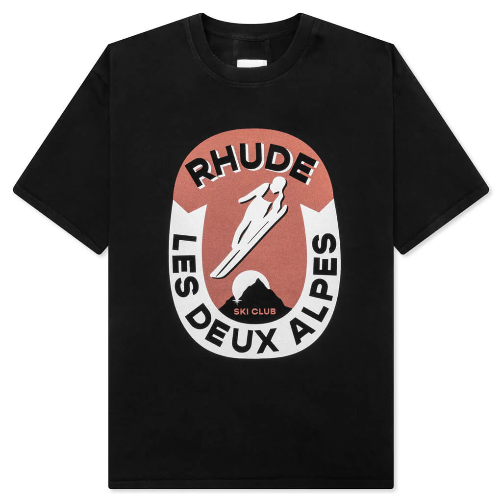 Les Deux Alpes Tee Vintage Black