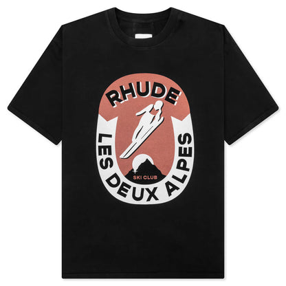 Les Deux Alpes Tee Vintage Black
