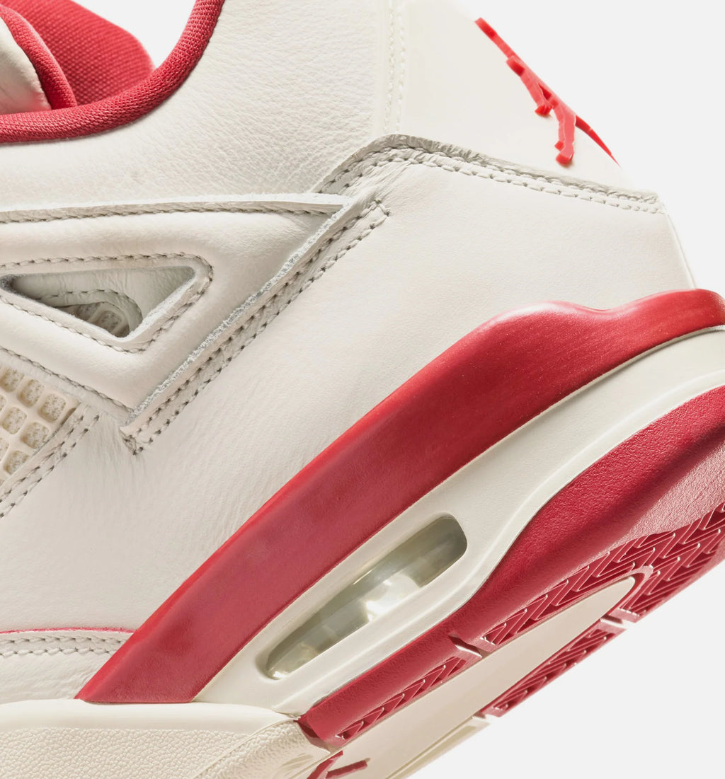 Air Jordan 4 Retro Valentines Day Womens Lifestyle Shoe Pale Ivory Sierra Red Tough Red