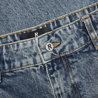 R3 Distressed Baggy Denim Blue Cream