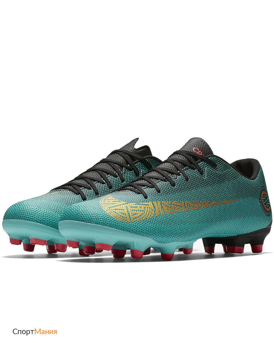 Nike Vapor 12 Academy CR7 FG MG Mens Soccer Cleats Clear Jade Gold Black