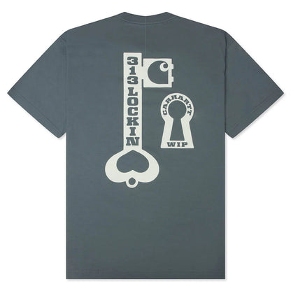 S S Locked T Shirt Cozy Blue