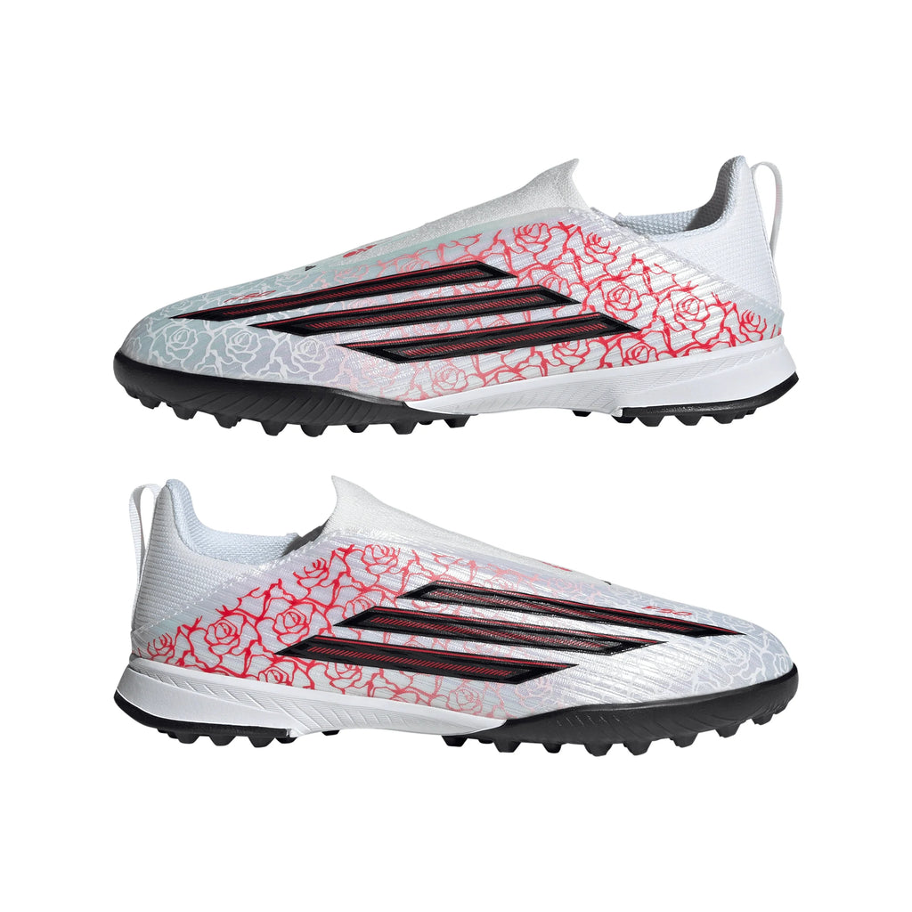 adidas F50 League Laceless TF Turf Youth Soccer Cleats White Black Red