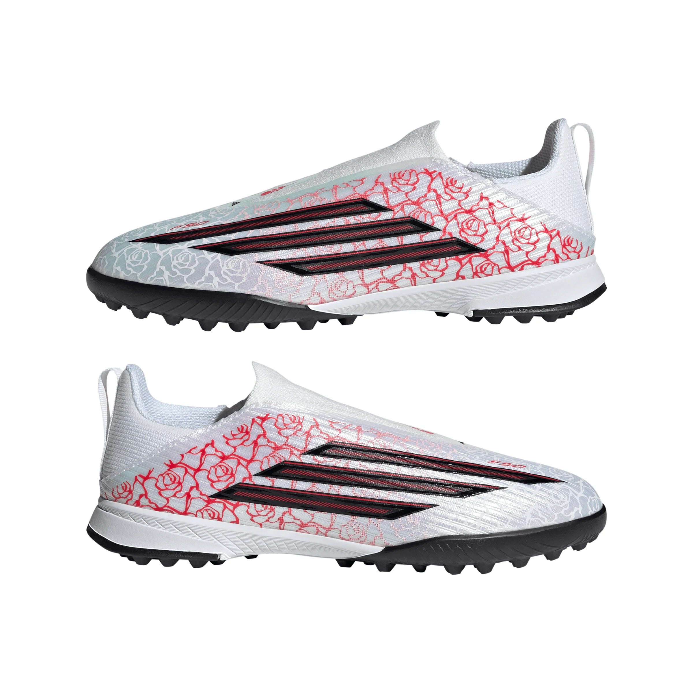 adidas F50 League Laceless TF Turf Youth Soccer Cleats White Black Red