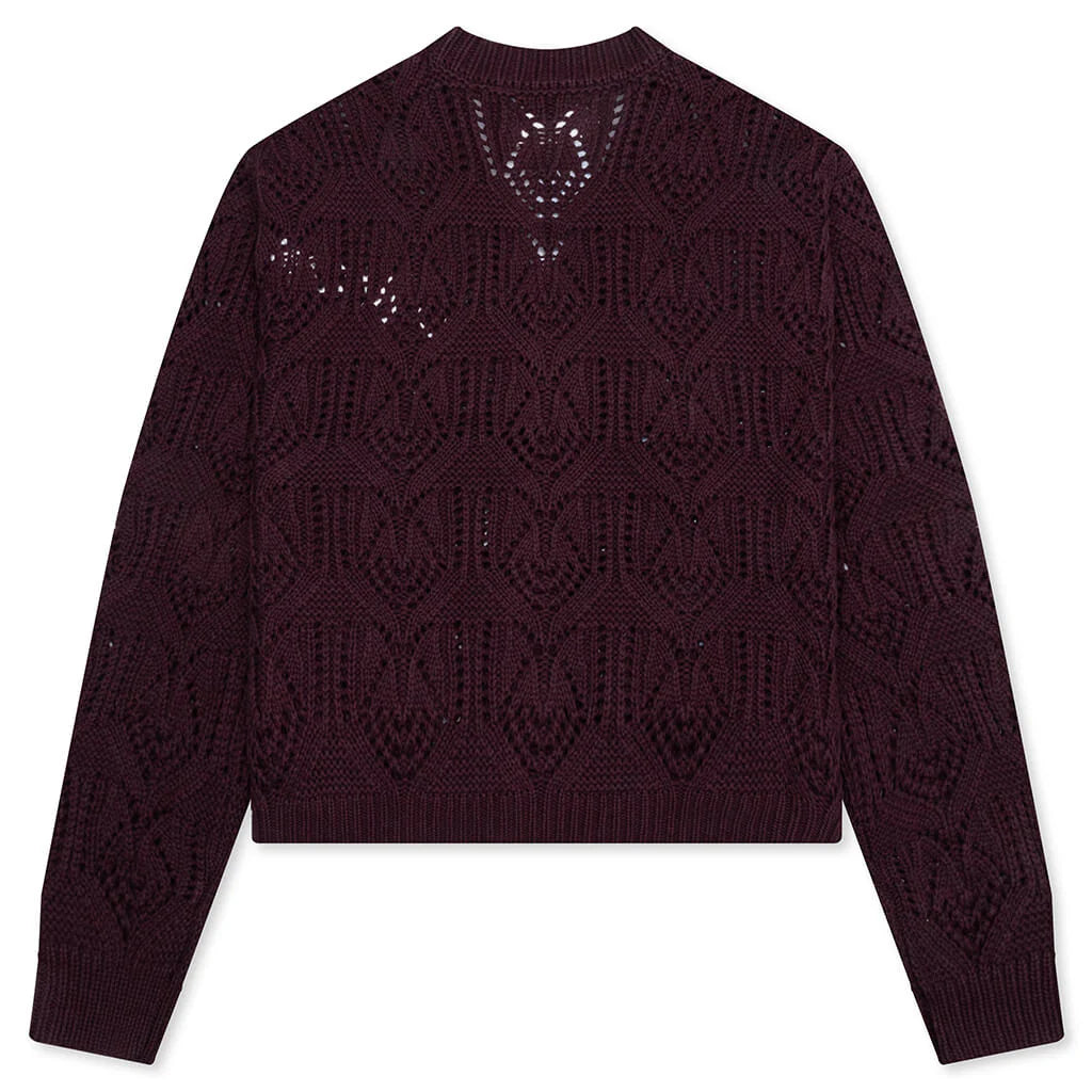Cable Cardigan Berry