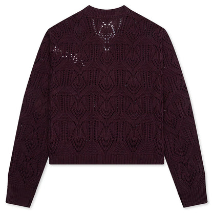 Cable Cardigan Berry