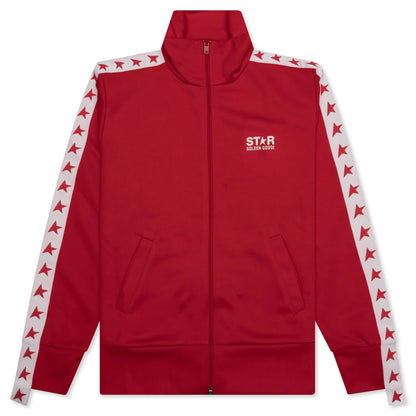 Womens Star Zipped Track Jacket Tango Red