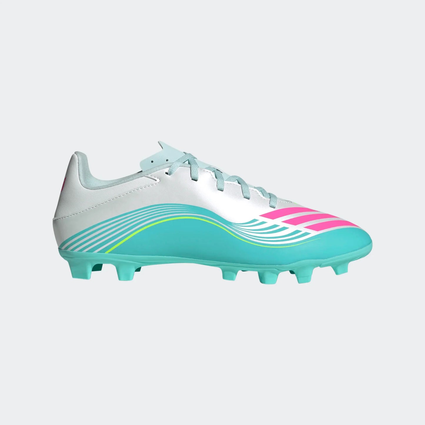 adidas F50 Messi Club FG MG Firm Ground Multi Ground Mens Soccer Cleats White Pink Aqua