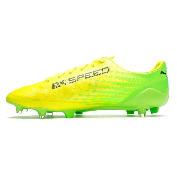 PUMA Evospeed 17 SL FG Firm Ground Soccer Cleats Safety Yellow Black Green Gecko