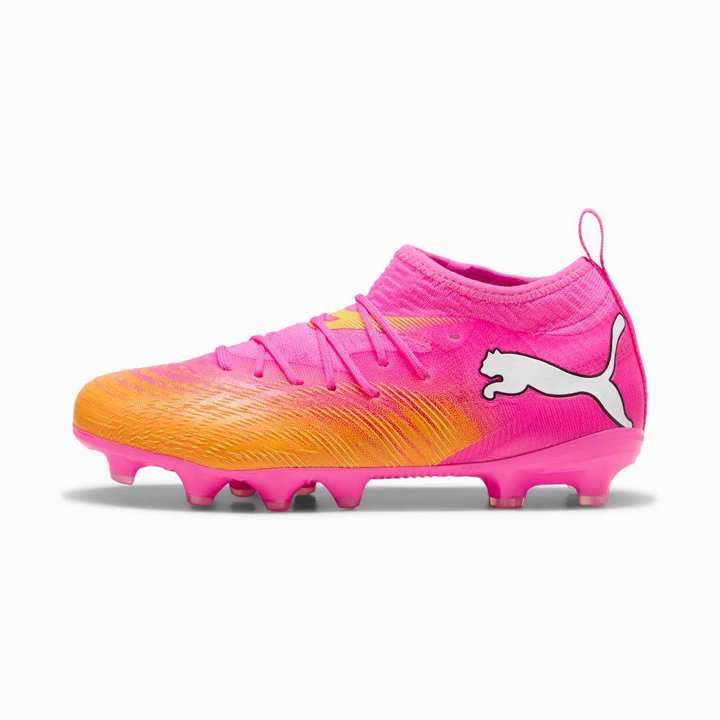 PUMA Future 9 Match FG AG Firm Ground Artificial Ground Youth Soccer Cleats Pink Aqua White