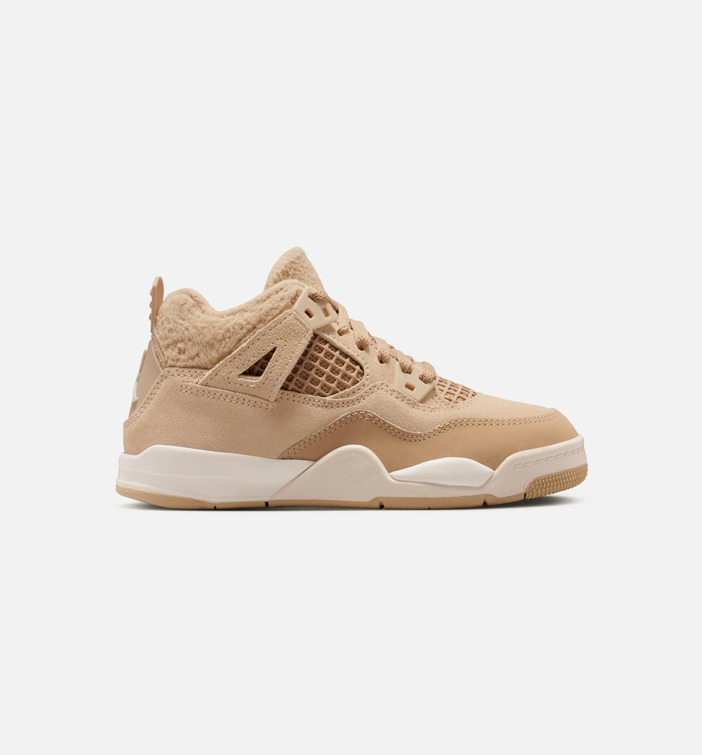 Air Jordan 4 Retro Cozy Girl Preschool Lifestyle Shoe Hemp Light Orewood Brown