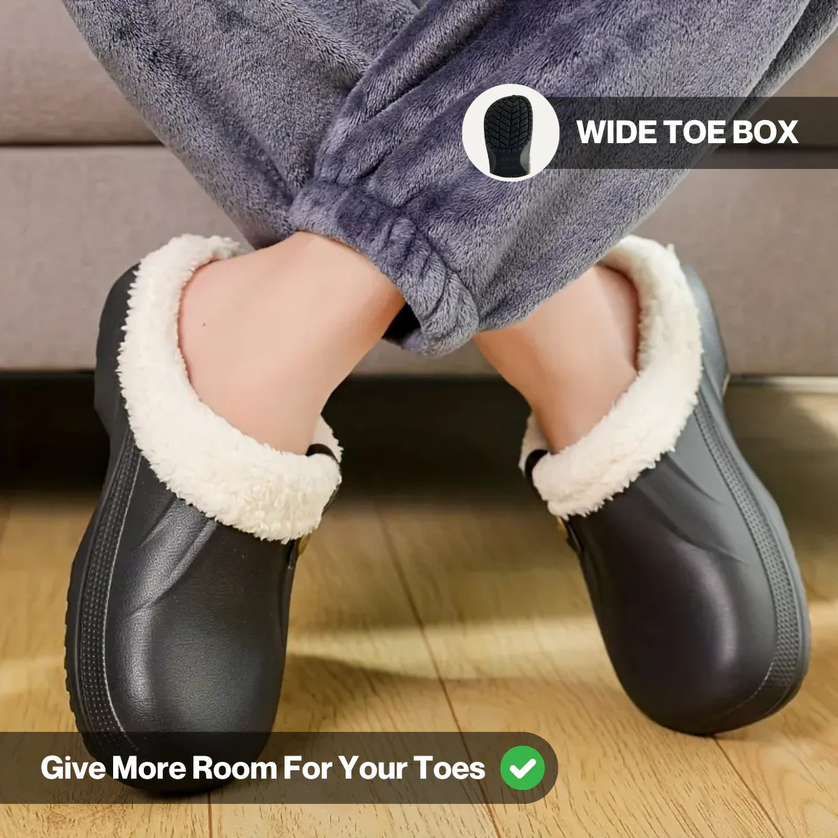 Arlo Fuzzy Healthy Non Slip Comfort Clog Mules Black Friday