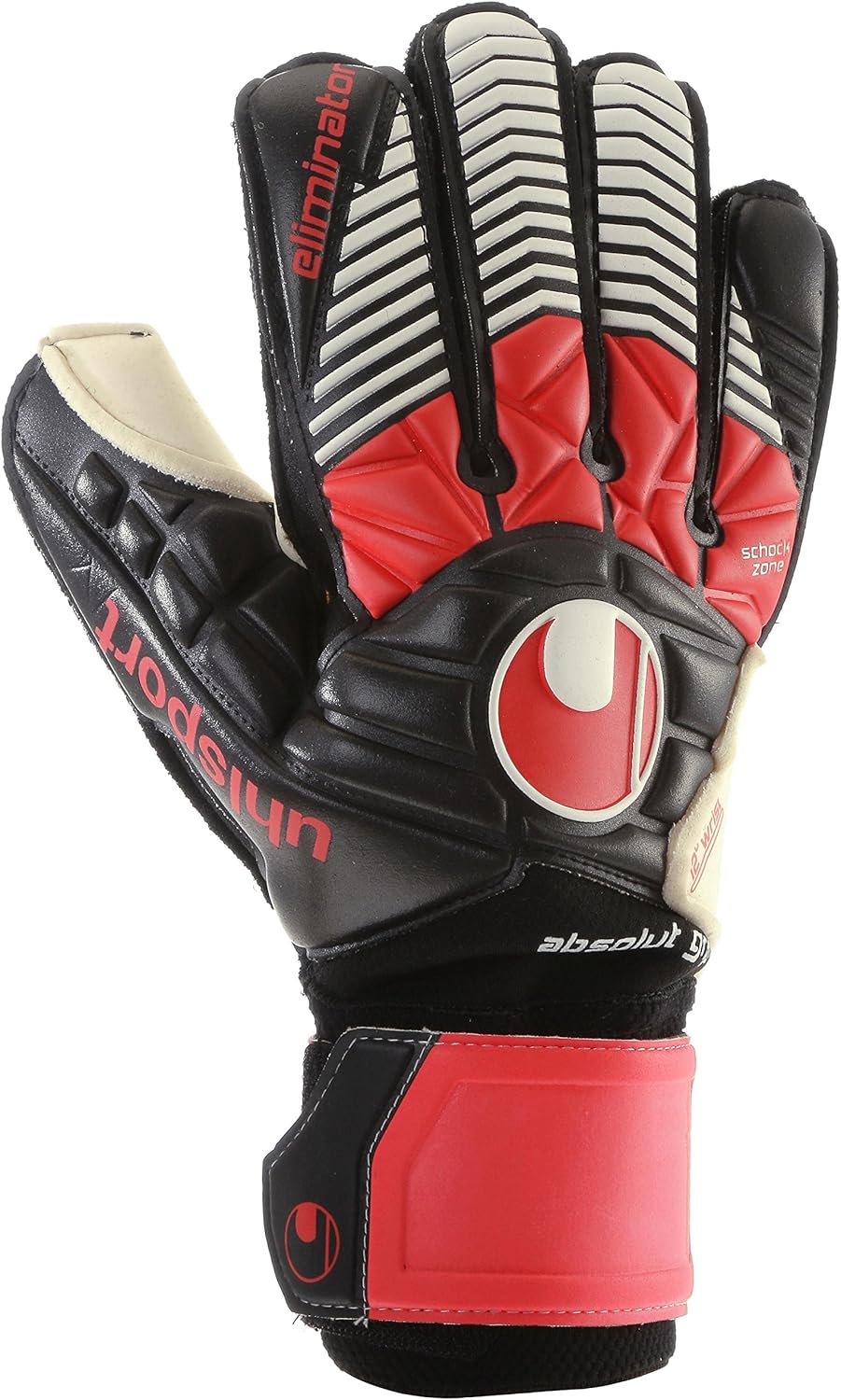 Uhlsport Eliminator Absolutgrip Goalkeeper Gloves Black Red White