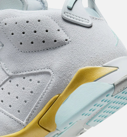 Air Jordan 6 Retro Pearl Preschool Lifestyle Shoe Pure Platinum Glacier Blue Metallic Gold
