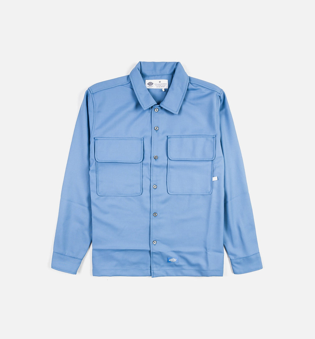 Twill Work Mens Long Sleeve Shirt Blue