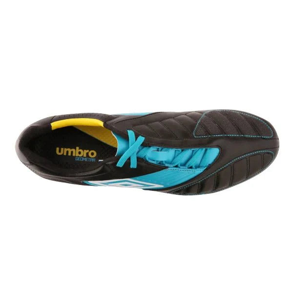Umbro Geometra Premier FG Firm Ground Soccer Cleats Black White Blue