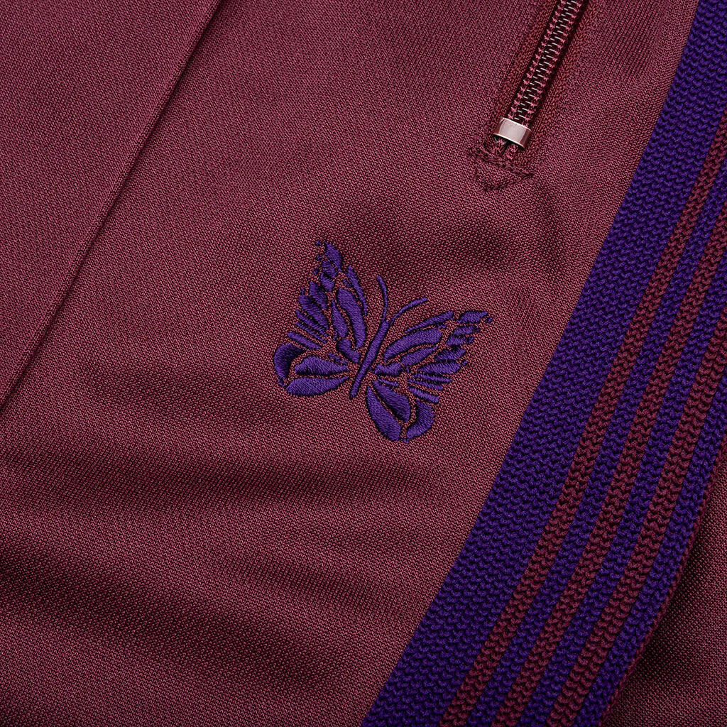 Narrow Track Pant Poly Smooth Wine