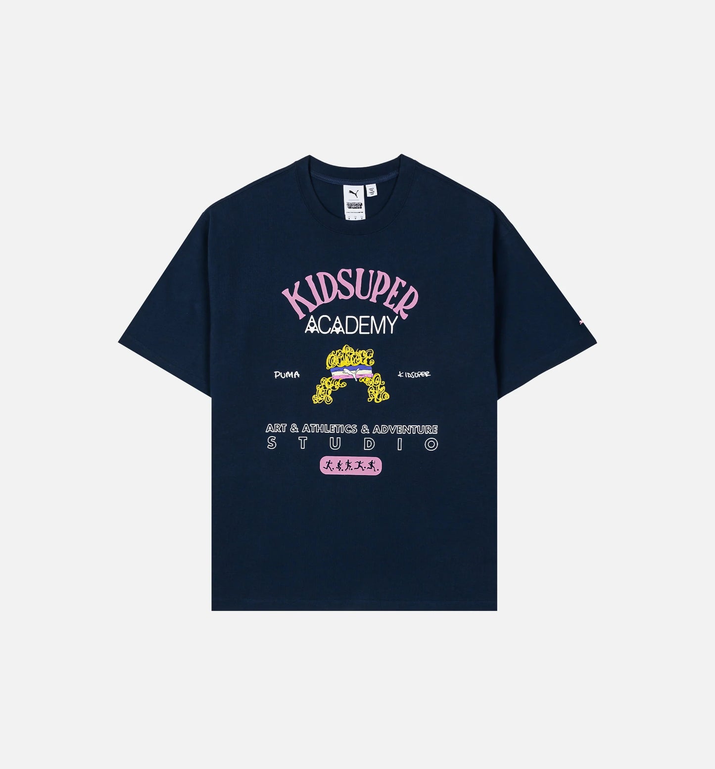 Puma x Kidsuper Academy Graphic Mens Short Sleeve Shirt Navy Pink