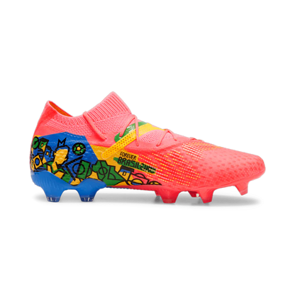PUMA Future 7 Ultimate Neymar JR FG AG Soccer Cleats Sunset Glow Black