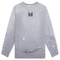 Cotton French Terry Deconstructed Sweatshirt Heather Grey