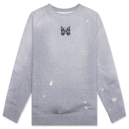 Cotton French Terry Deconstructed Sweatshirt Heather Grey
