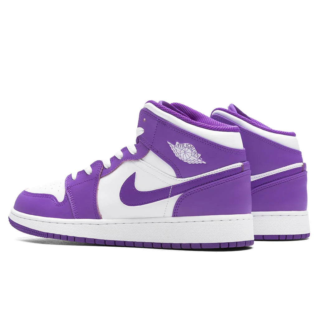 Air Jordan 1 Mid GS Purple Venom White