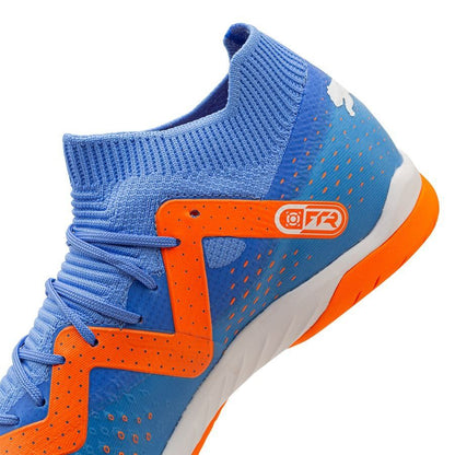 PUMA Future Match IT Indoor Soccer Shoes Blue Glimmer White Ultra Orange