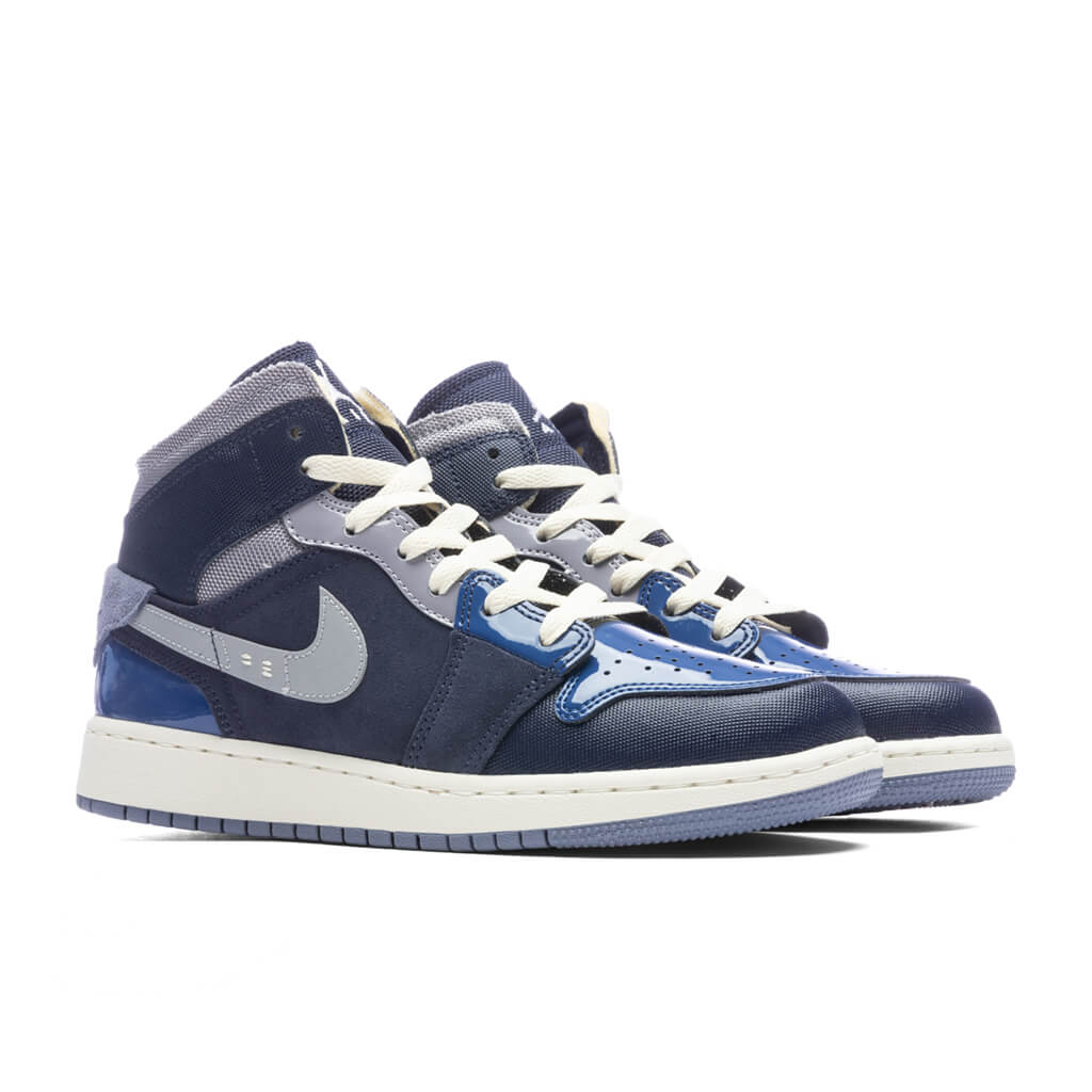 Air Jordan 1 Mid SE Craft GS Obsidian White French Blue