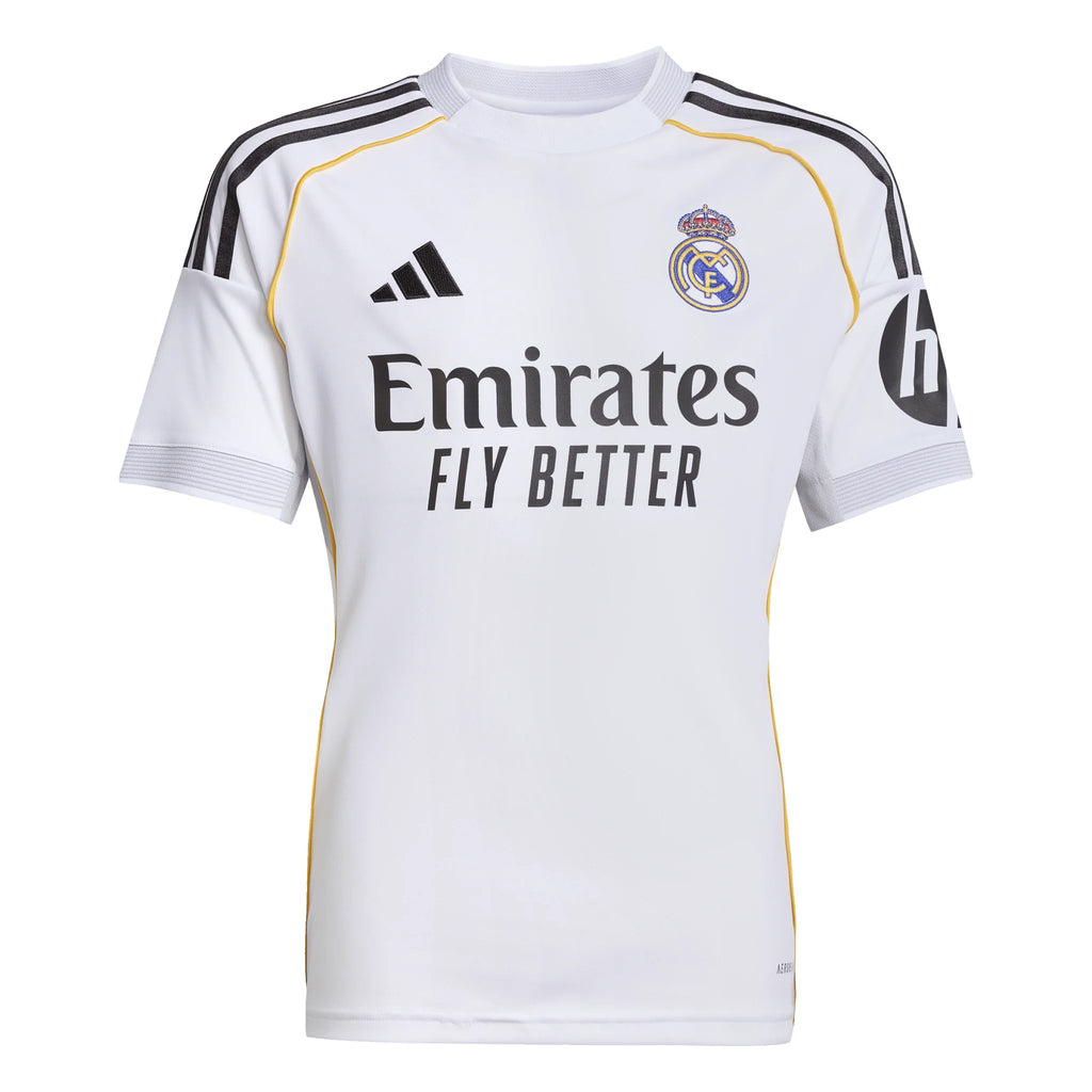 adidas Real Madrid Home Youth Soccer Jersey 25 26 White