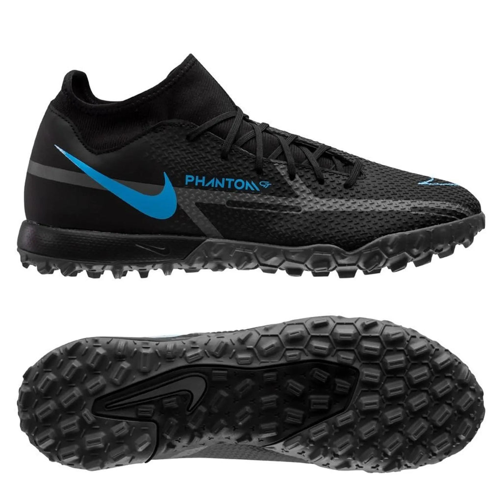 Nike Phantom GT2 Academy DF TF Turf Soccer Cleats Black Iron Grey