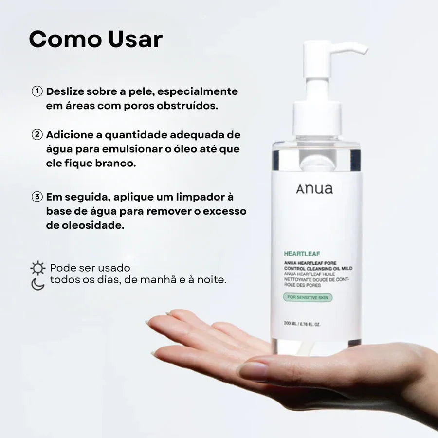Óleo de Limpeza Suave para Poros Heartleaf