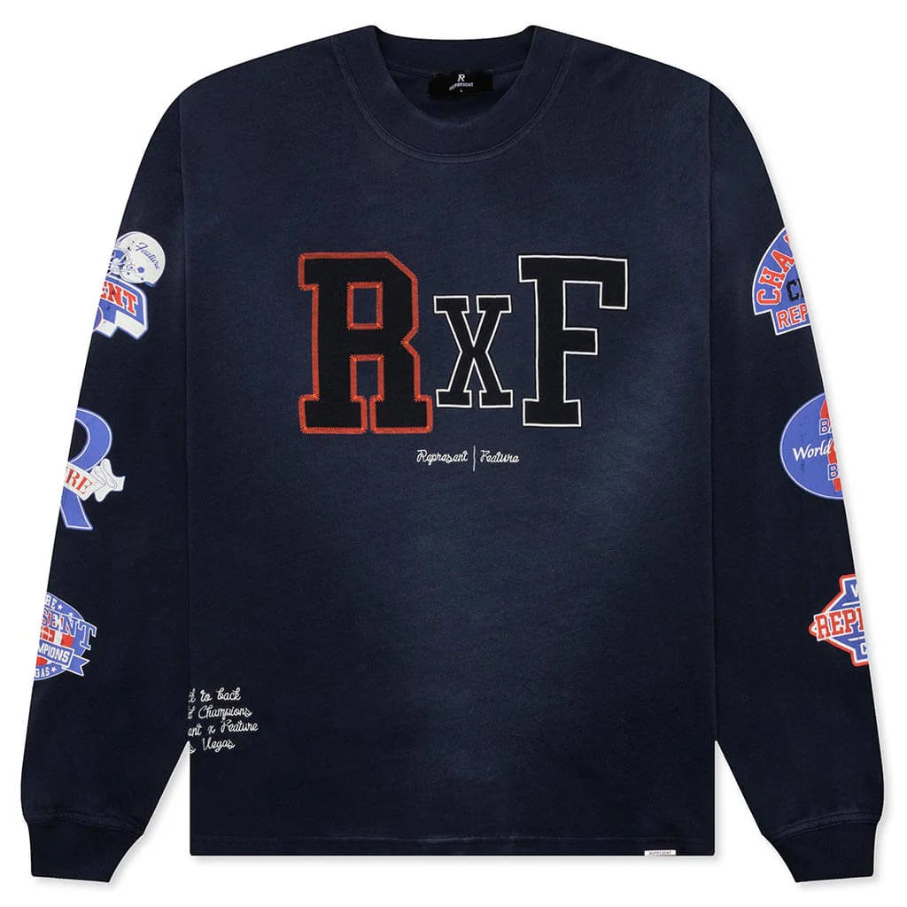 Feature x Represent Champions L S T Shirt Midnight Navy
