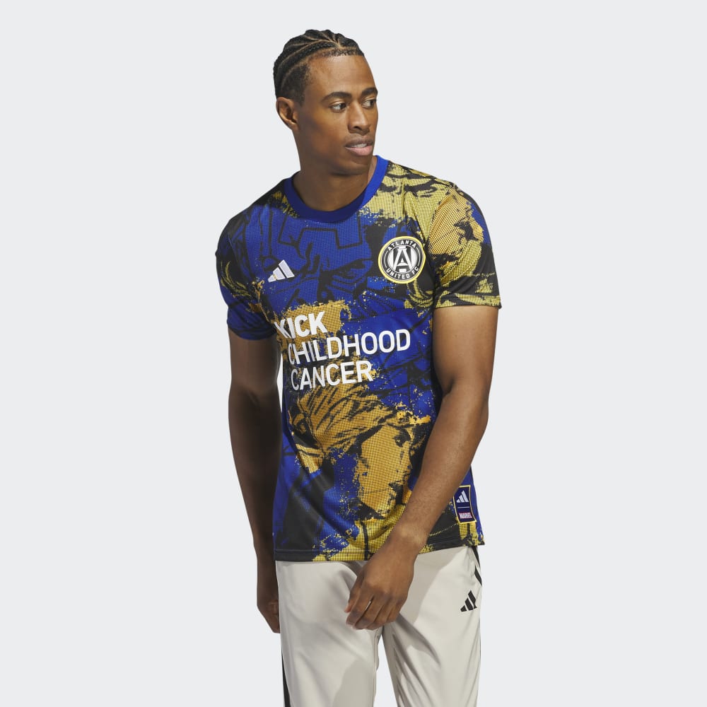 adidas Marvel Atlanta United Aeroready Pre Match Kick Childhood Cancer Jersey