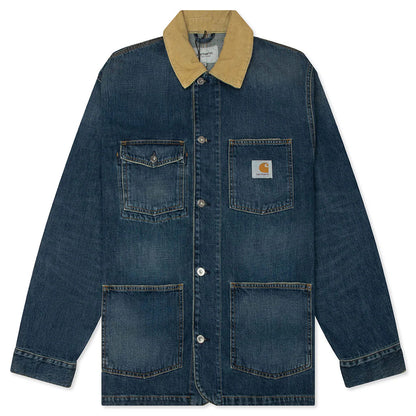 Warren Chore Coat Blue Dusty Hamilton Brown