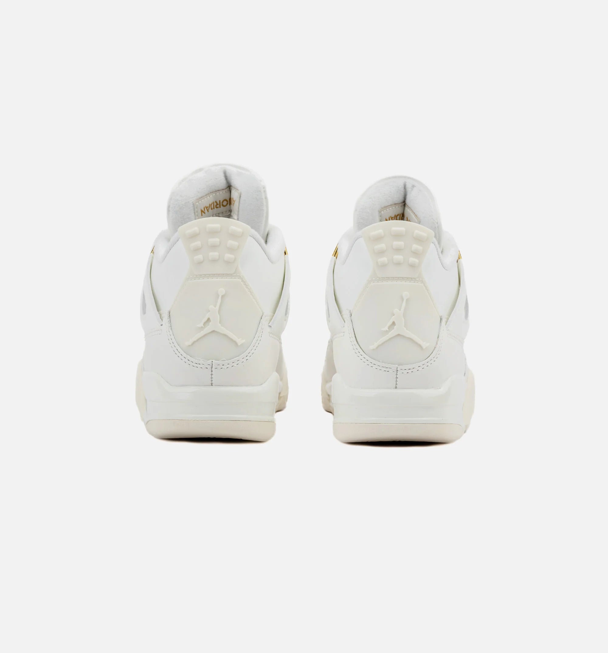 Air Jordan 4 Retro White and Gold Womens Lifestyle Shoe Sail Metallic Gold Black Limit One Per Customer