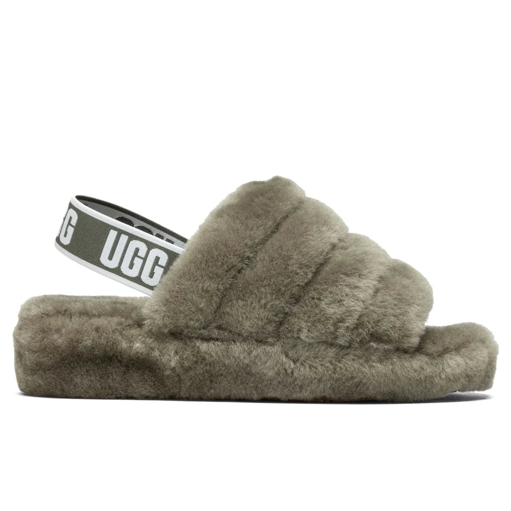 Womens Fluff Yeah Slide Burnt Olive