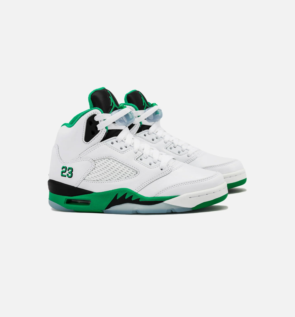 Air Jordan 5 Retro Lucky Green Womens Lifestyle Shoe White Lucky Green Black Ice Blue
