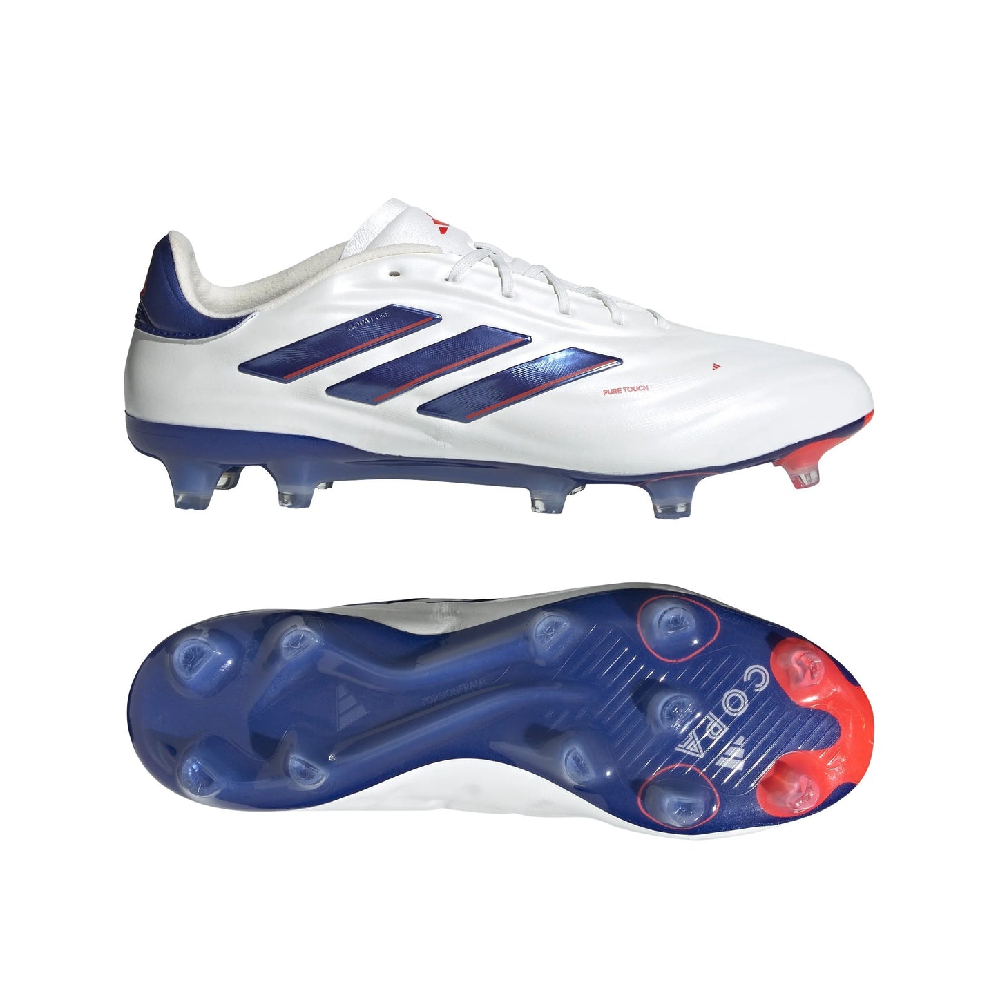adidas Copa Pure 2 Elite FG Firm Ground Soccer Cleats White Lucid Blue Solar Red