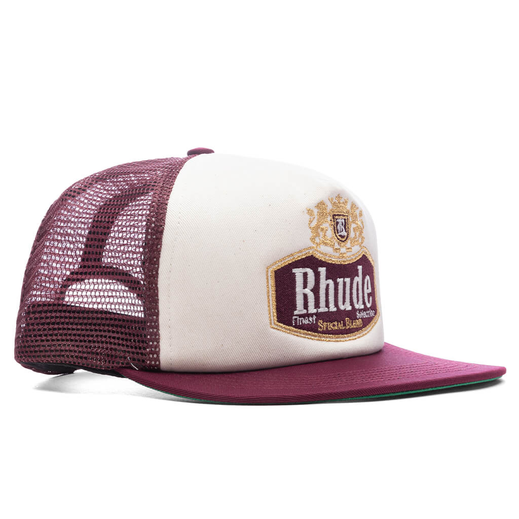 Special Blend Trucker Hat Maroon Off White