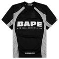 Solid Camo Jacquard Multilogo Relaxed Fit Football Jersey Black