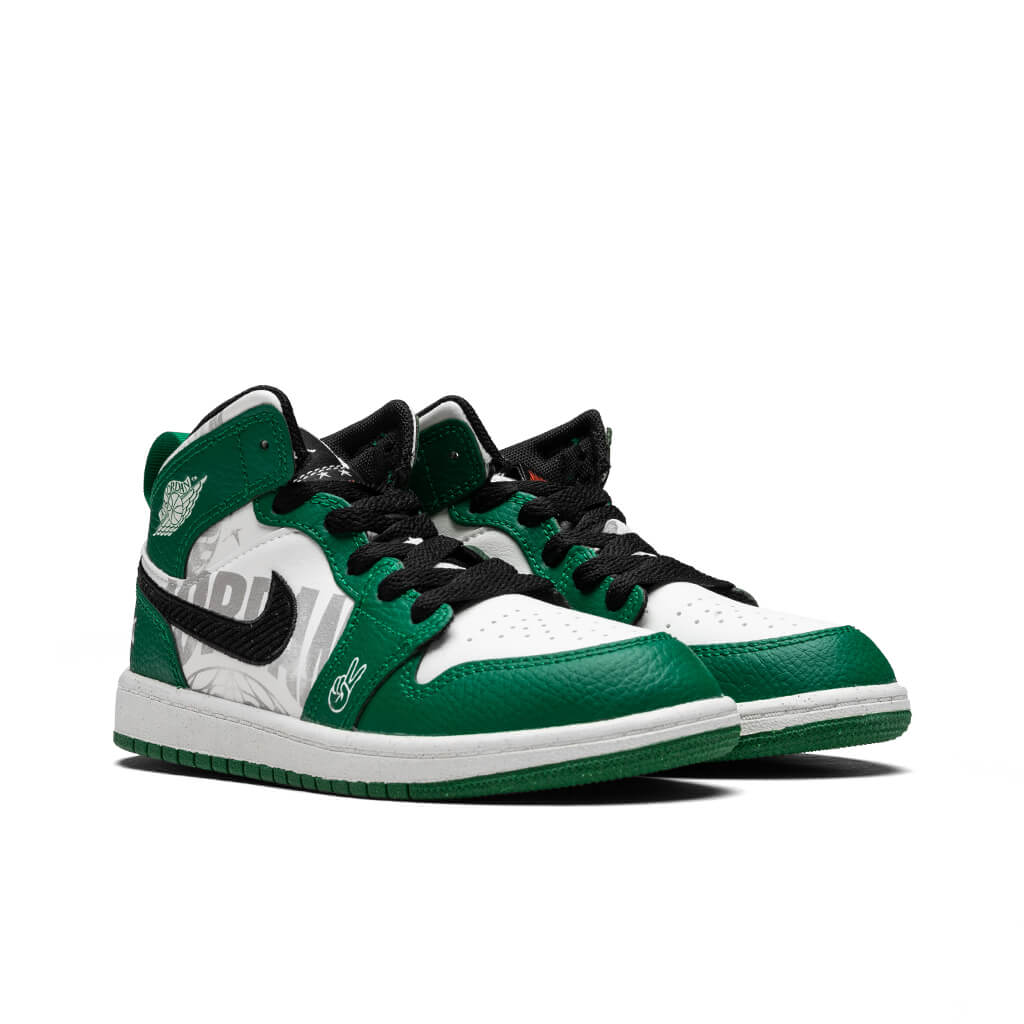 Jordan 1 Mid SE PS Pine Green Sail Black Team Orange