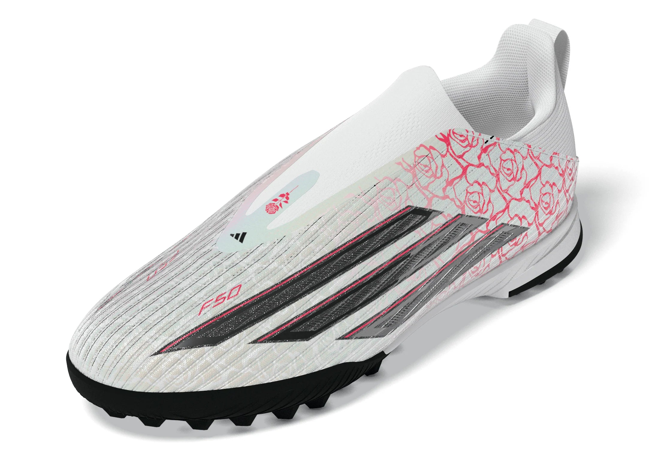 adidas F50 League Laceless TF Turf Youth Soccer Cleats White Black Red