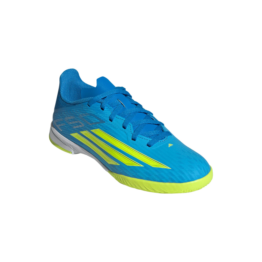 adidas F50 League IN Indoor Youth Soccer Shoes Blue Yellow Aqua