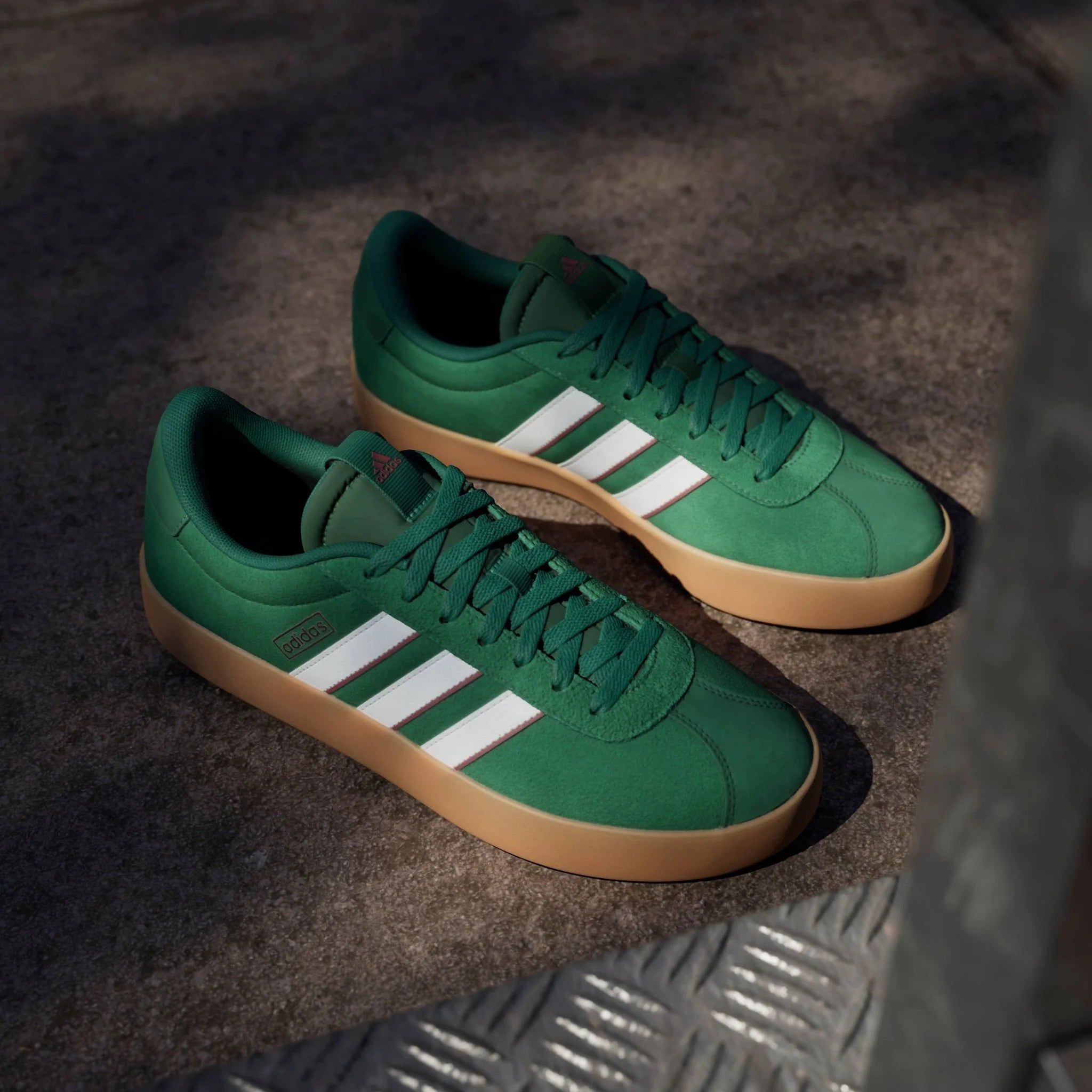 adidas VL Court 30 Shoes Dark Green White Collegiate Burgundy