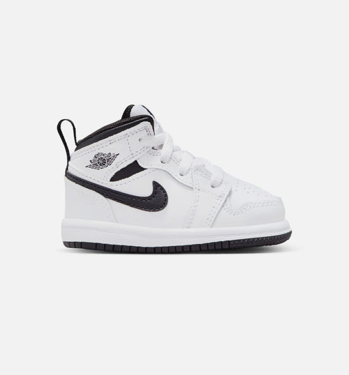 Air Jordan 1 Retro Mid Infant Toddler Lifestyle Shoe White Black