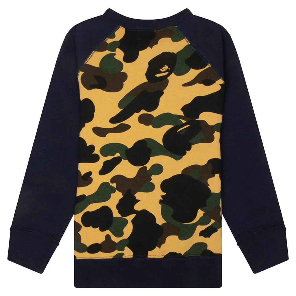 Kids 1st Camo Milo Shark FZH Crewneck Sweatshirt Blue