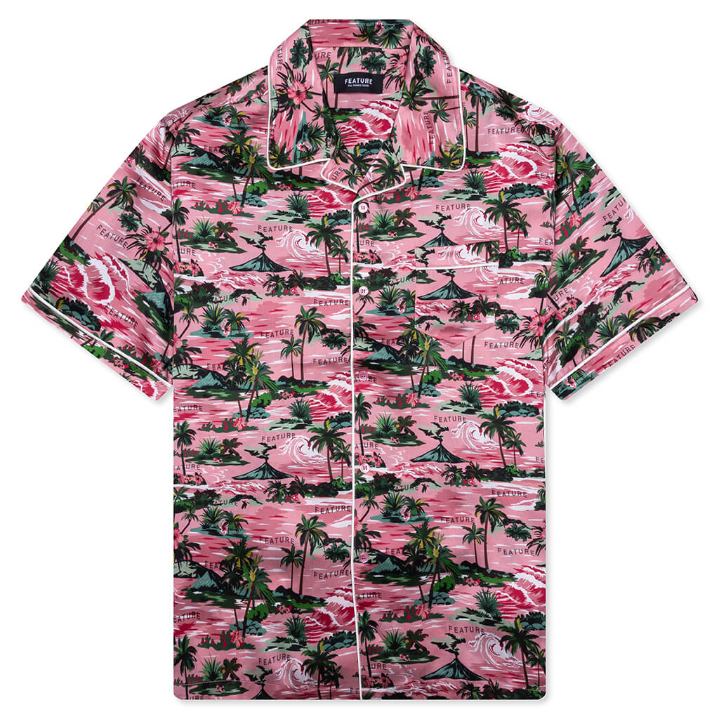 Hitchcock Hawaiian Silk Shirt Red