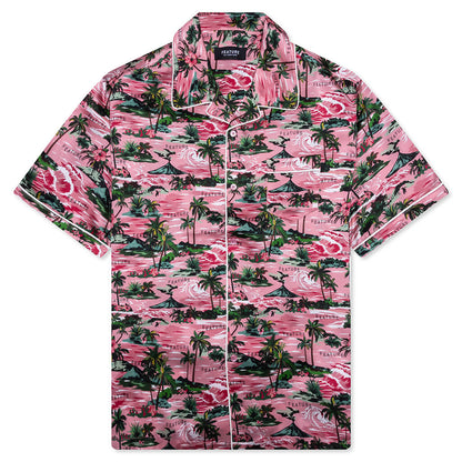Hitchcock Hawaiian Silk Shirt Red