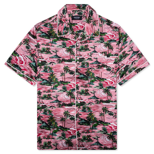 Hitchcock Hawaiian Silk Shirt Red
