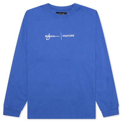 Feature x Wynn Logo Lock Up L S Tee Dazzling Blue